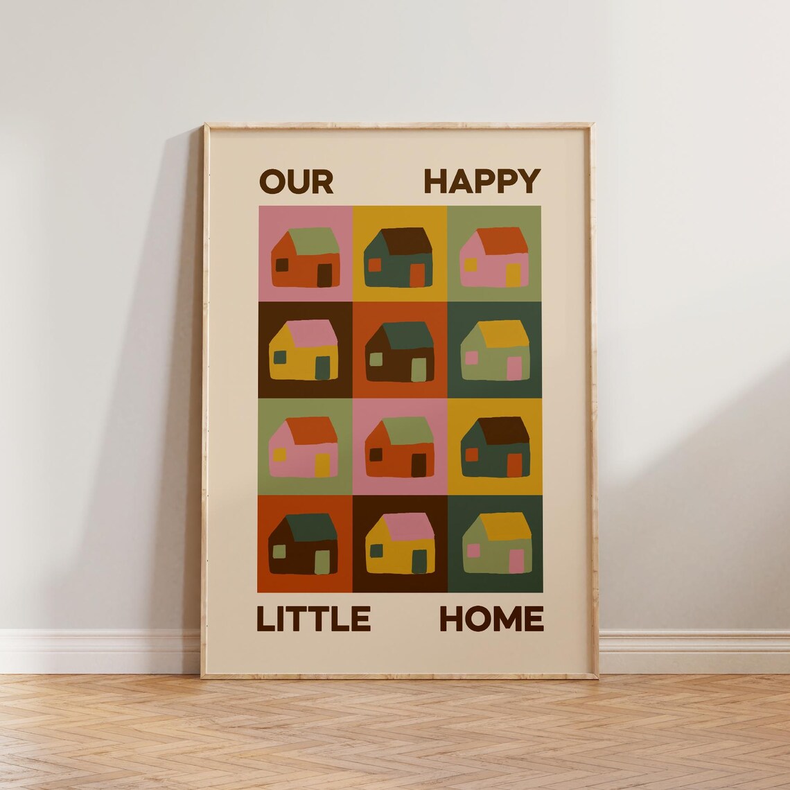 Our Happy Little Retro Wall Art, Vintage Poster