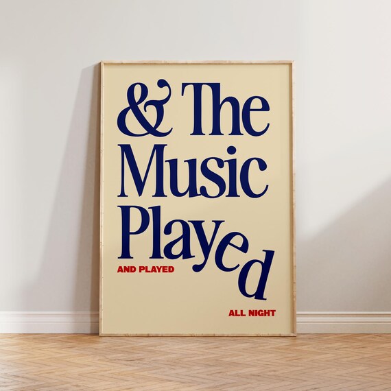 Retro Music Wall Art Print, Mid Century Modern