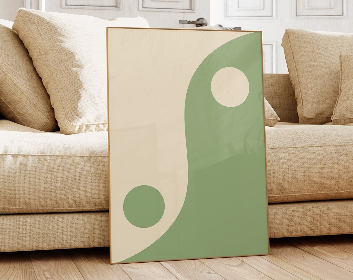 Yin Yang 90s Aesthetic Retro Boho Art Print - Image 2