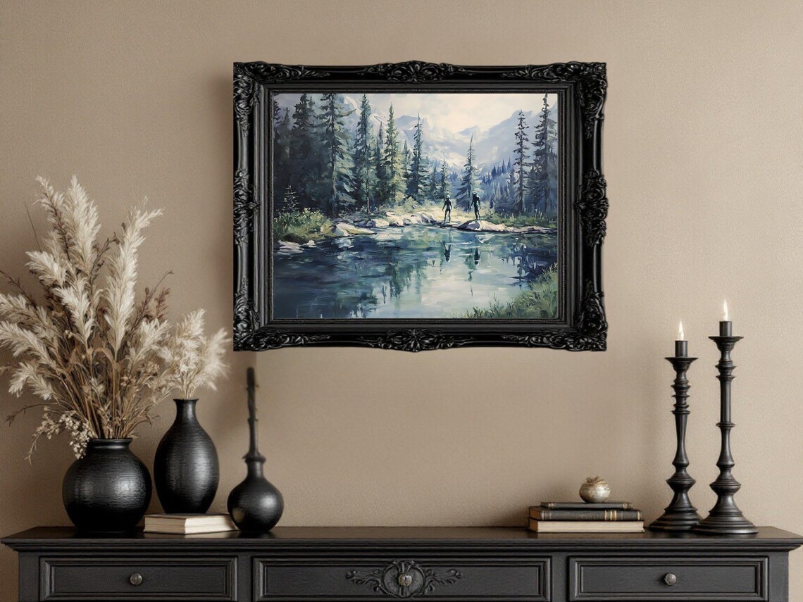 Scenic Mountain Forest Hiking Trail, Nature Art Print - Image 2