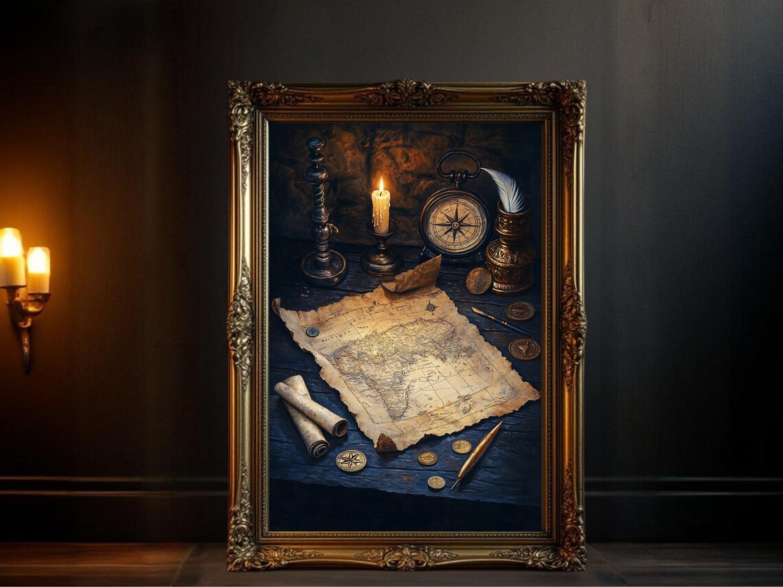 Antique World Map, Vintage Nautical Art Print