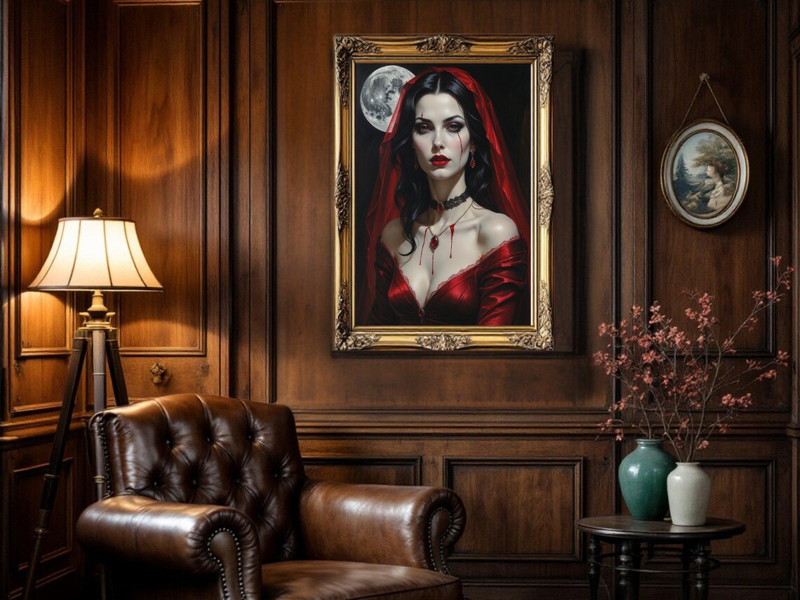 Gothic Vampire Lady, Dark Fantasy Portrait - Image 3