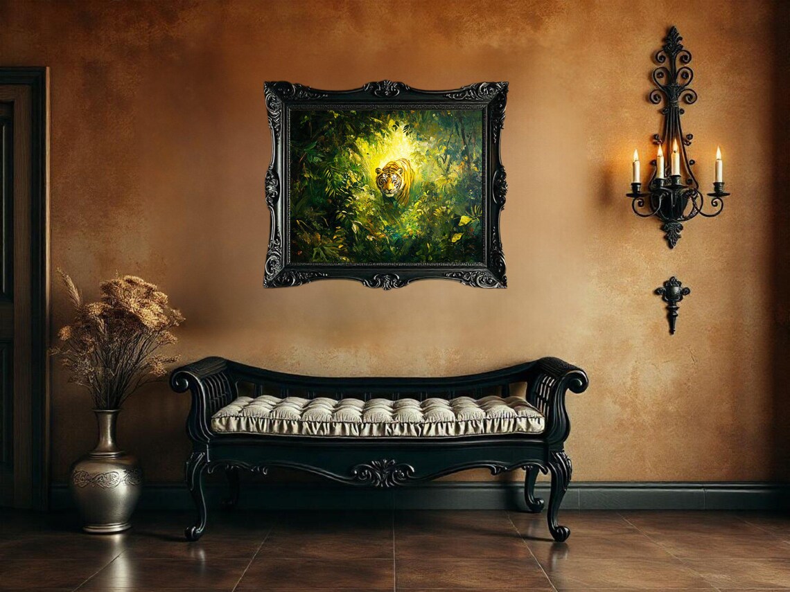 Jungle Tiger Art Print, Wildlife Forest Painting - Image 2