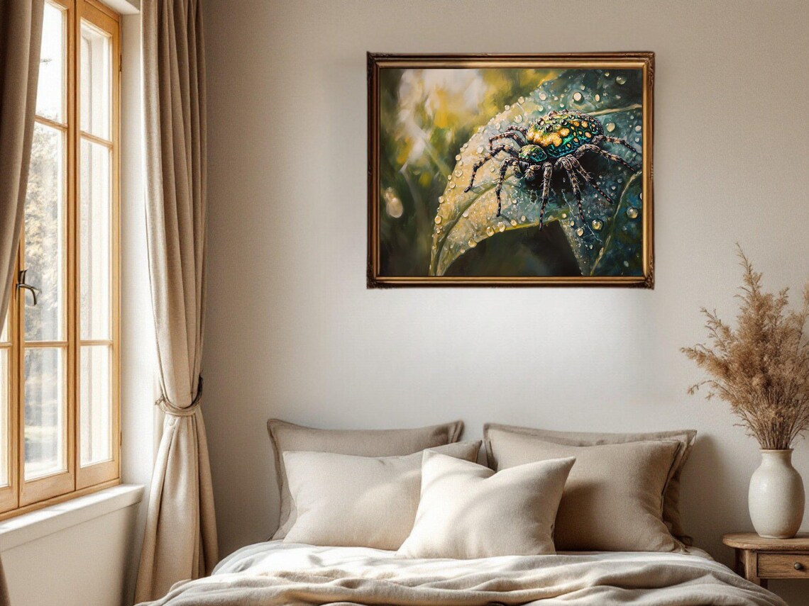 Spider Nature-Themed Art Print, Realistic Painting - Image 2