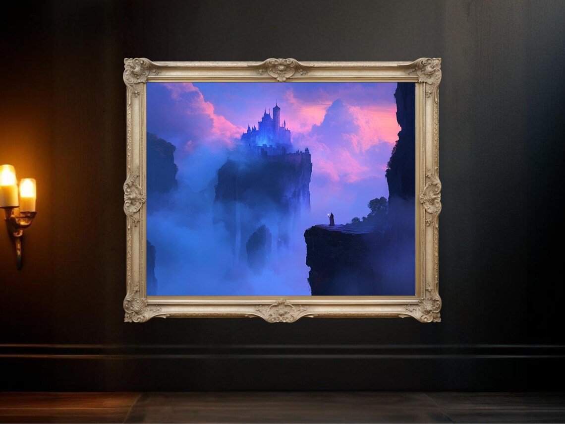 Fantasy Castle, Enchanted Landscape Art Print