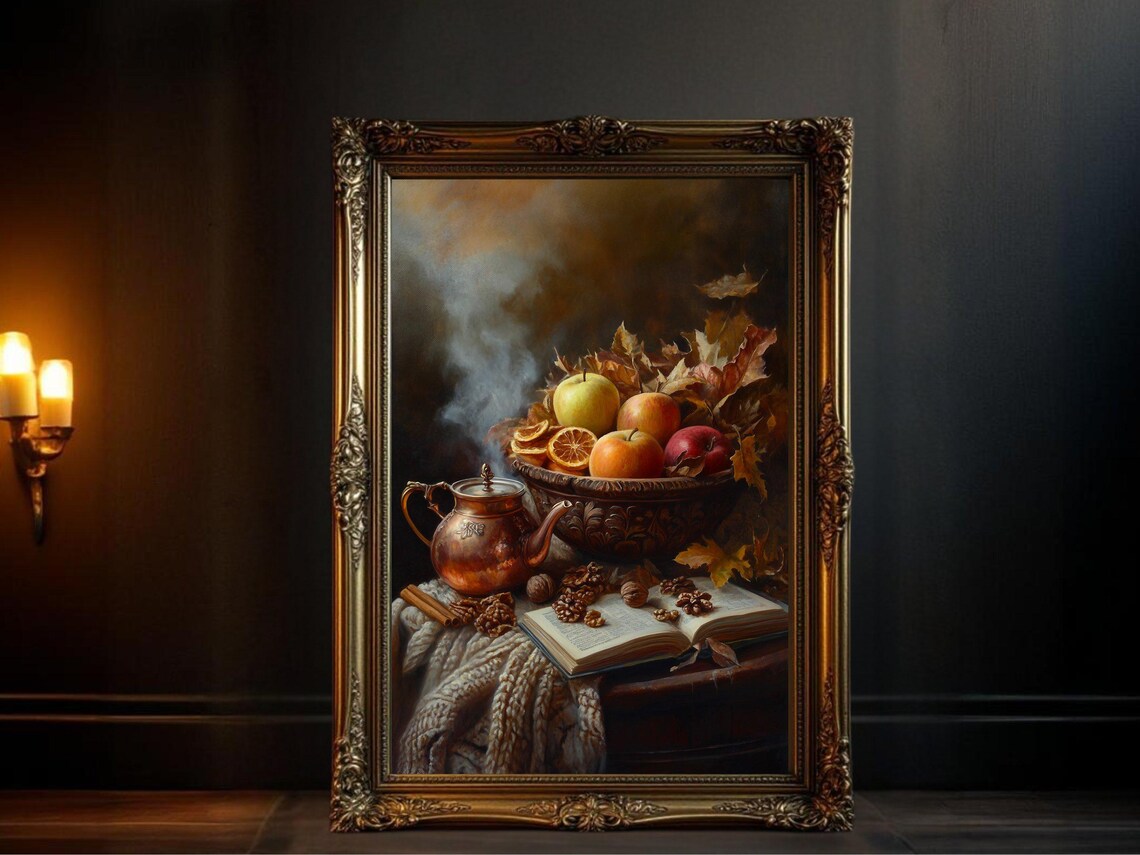Rustic Autumn Still Life, Vintage Harvest Decor