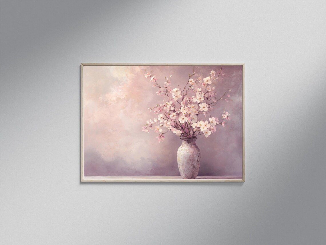 Elegant Cherry Blossom, Botanical Floral Art Print