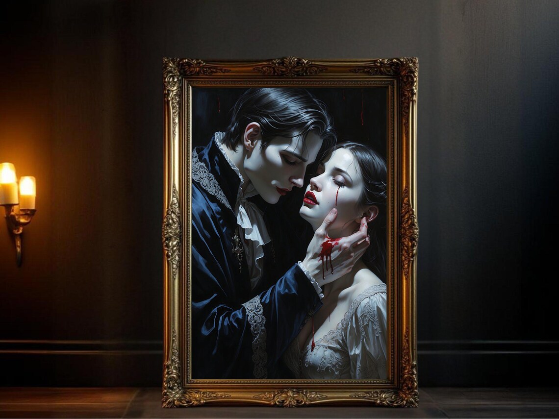 Gothic Vampire Lover, Dark Romantic Horror Art