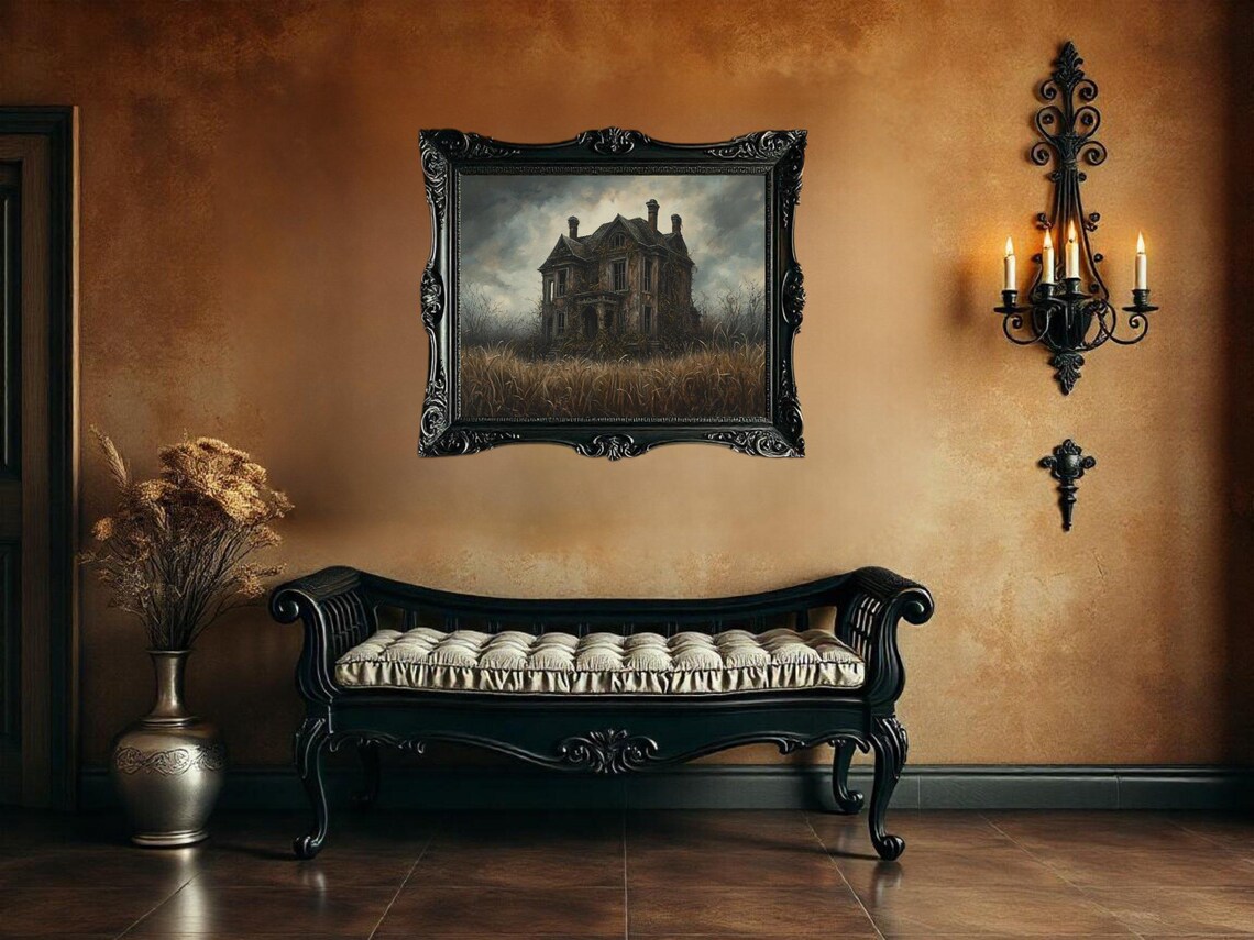 Haunted House - Spooky Gothic Halloween Art Print - Image 2