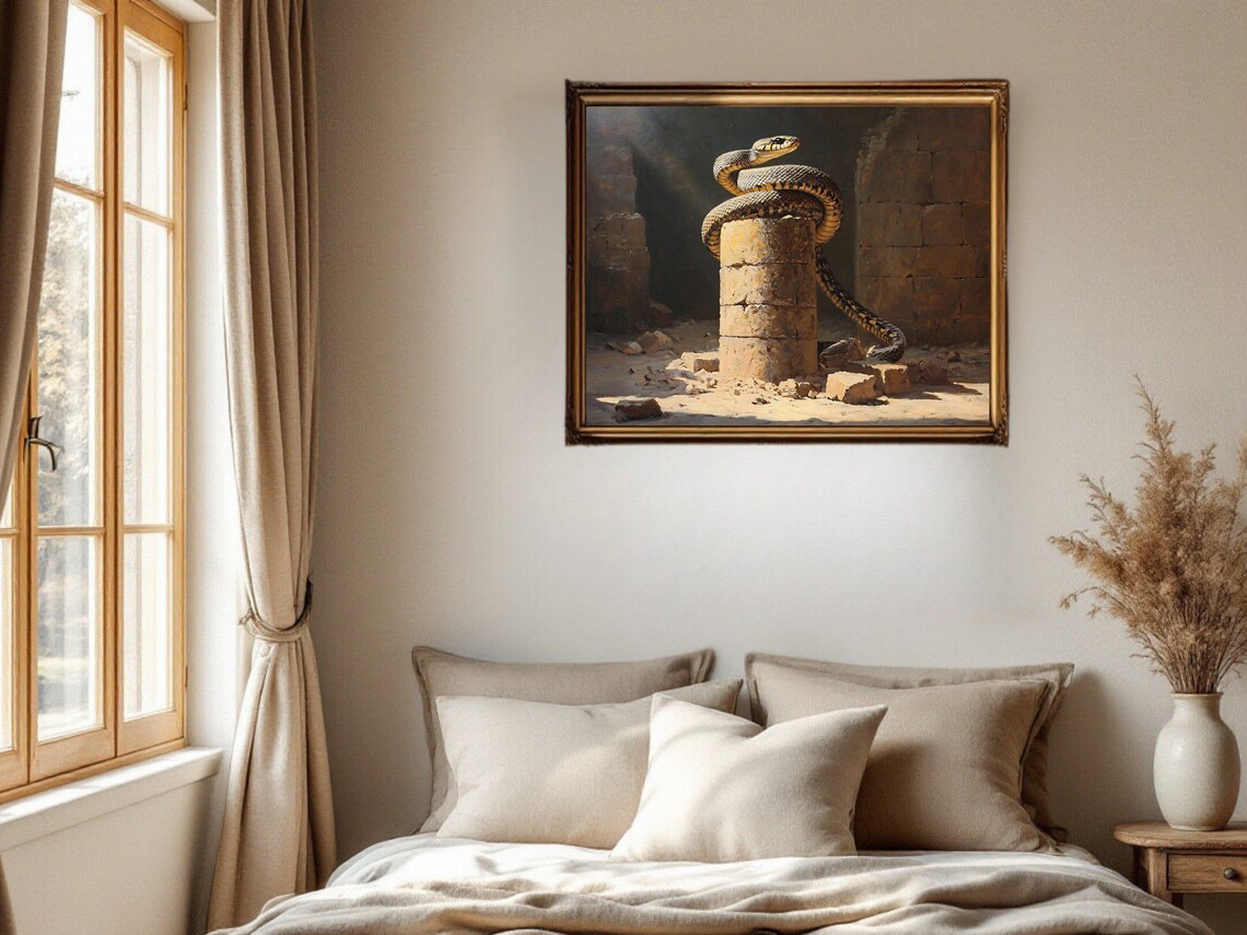 Snake Wall Art, Rustic Wildlife Art Print - Image 2