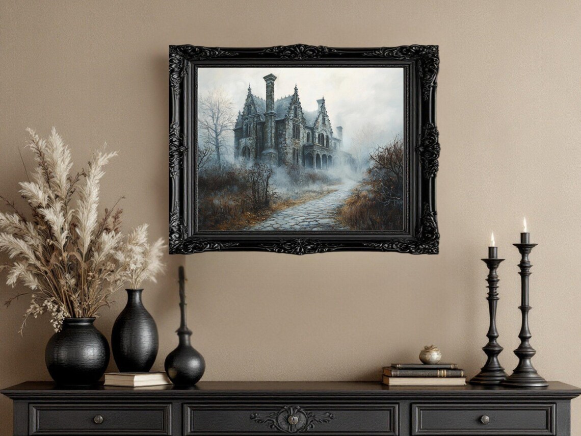Haunted House Gothic Mansion, Spooky Halloween Decor - Image 3
