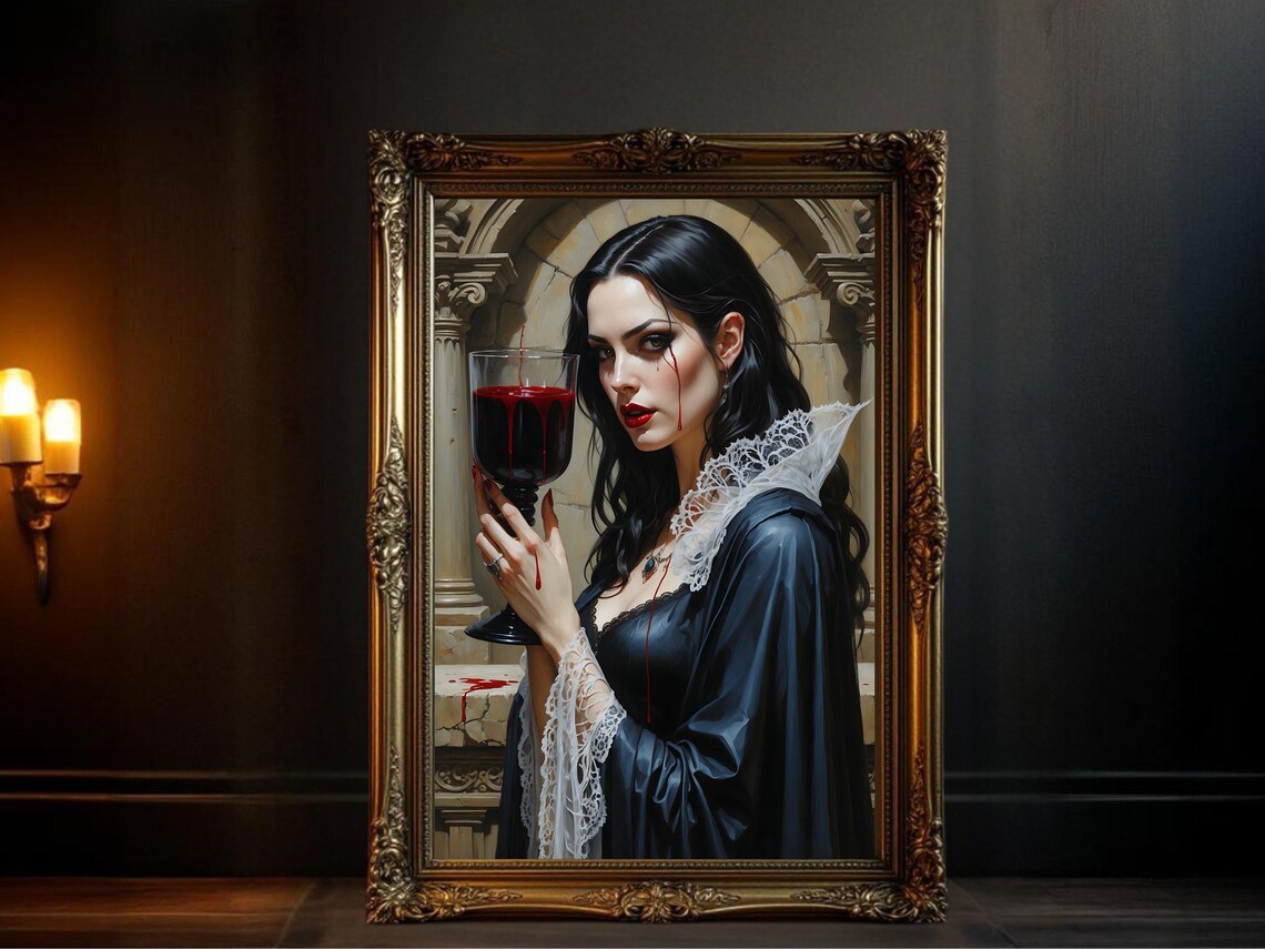 Gothic Vampire Dark Fantasy, Mysterious Female Portrait