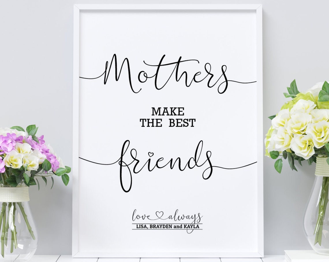 Mothers Make the Best Friends Script Quote Poster Gift for Mom - Image 2