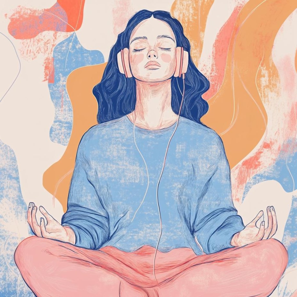 Yoga Girl Wall Art, Meditating Woman Poster