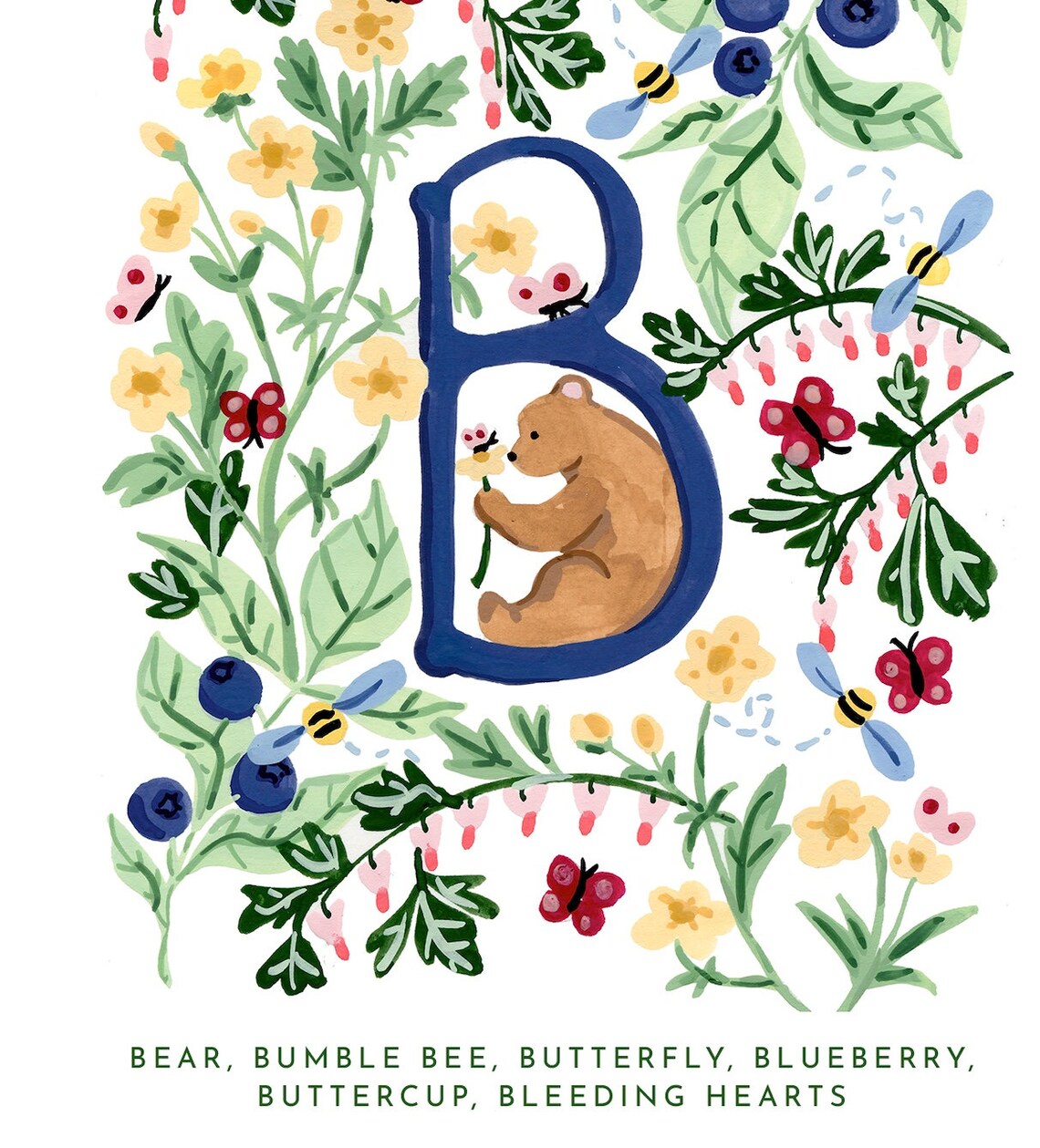Monogram B Art Print, Nursery Alphabet Decor - Image 3