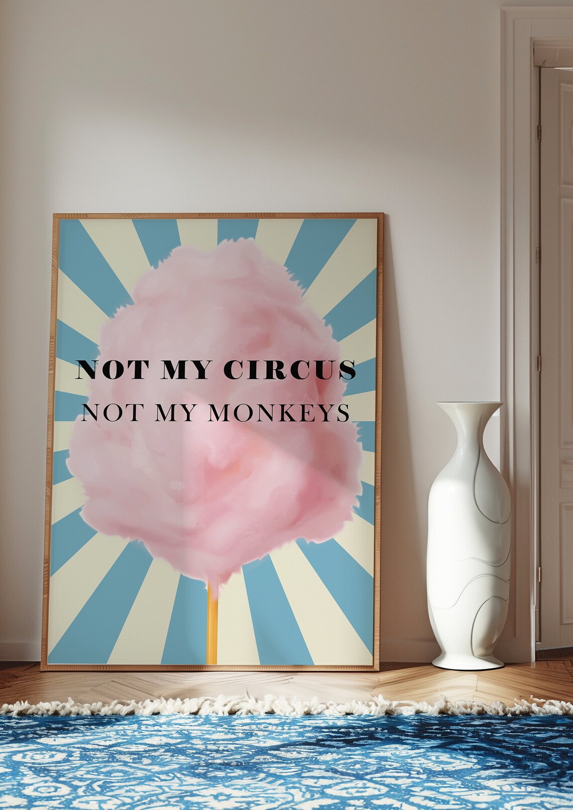 Not My Circus Not My Monkeys Pink Art Print - Image 3
