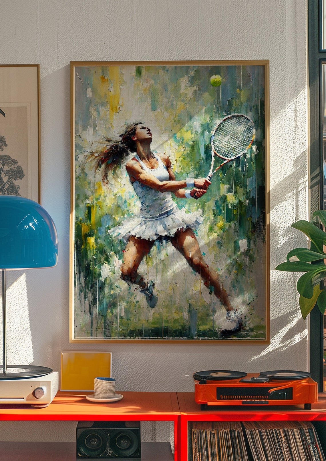 Tennis Print Preppy Tennis Poster Printable Wall Art Trendy Sporty Wall Art Tennis Drawing Tennis Art Tennis Player Art Print - Image 2