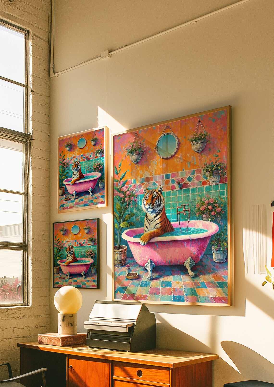 Tiger In A Bathtub, Maximalist Oil Painting Poster - Image 3