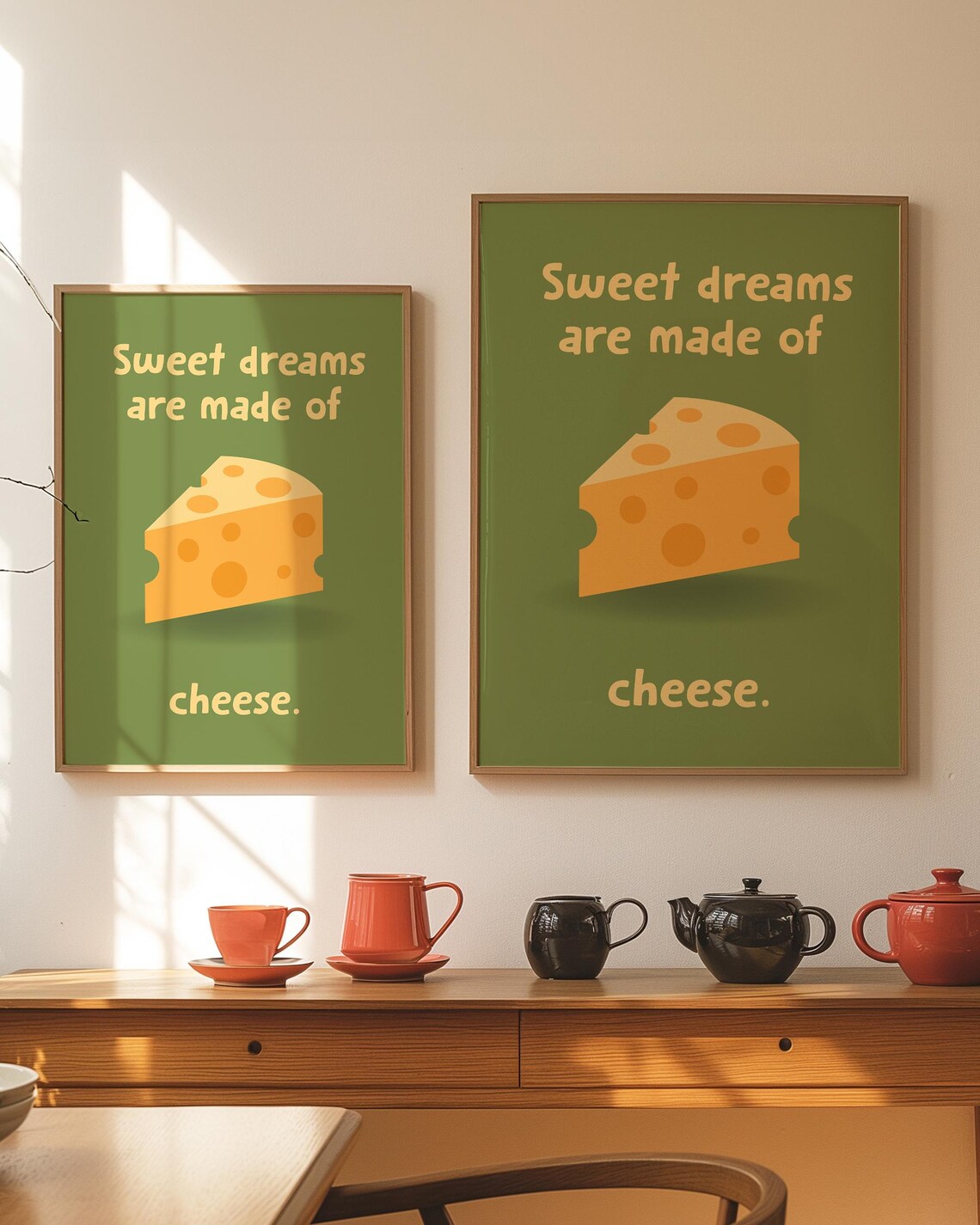 Cheese Art Print, Retro Kitchen Decor - Image 4