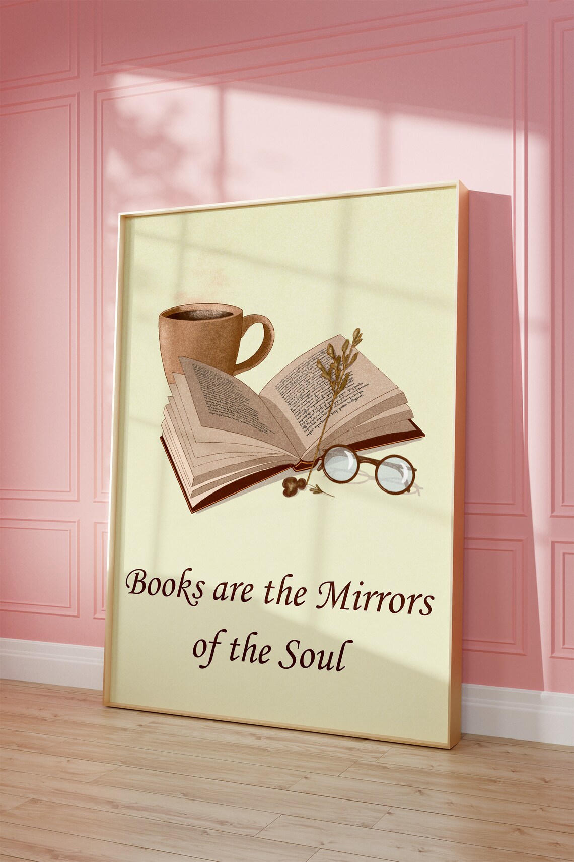 Books Are The Mirrors Of The Soul Book Print Stack Of Books Painting Trendy Wall Art Coquette Aesthetic Wall Art Book Lovers Print - Image 4