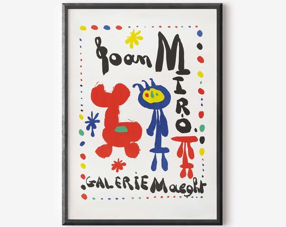 Joan Miro Art Print Miro Lithography Miro Exhibition Poster Abstract Print Wall Art Prints