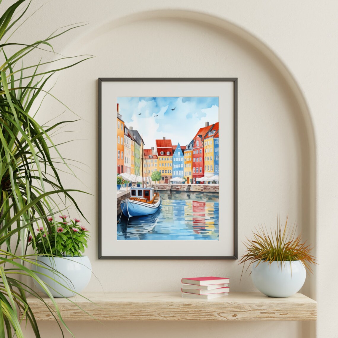 Copenhagen Watercolor Travel Poster, Denmark City - Image 3