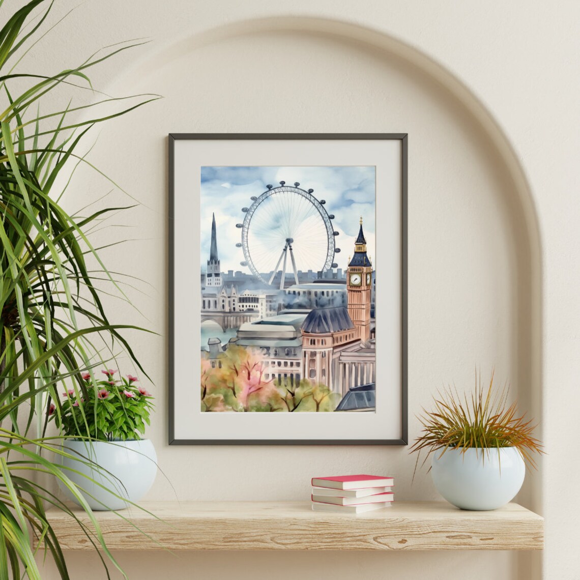 London Watercolor Travel Poster, British Landmark - Image 3
