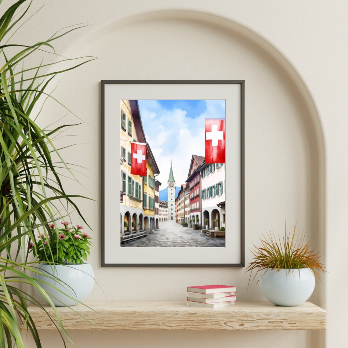 Zurich Old Town Watercolor Travel Poster, Switzerland - Image 3