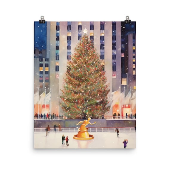 Rockefeller Center Christmas Tree New York City Holiday Poster