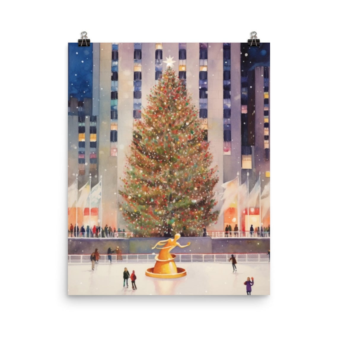 Rockefeller Center Christmas Tree New York City Holiday Poster