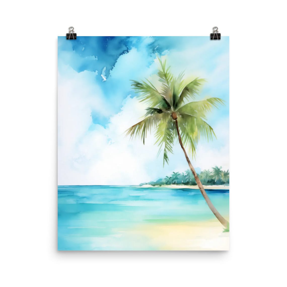 Ko Samui Thailand Palm Tree Beach Turquoise Water Travel Poster