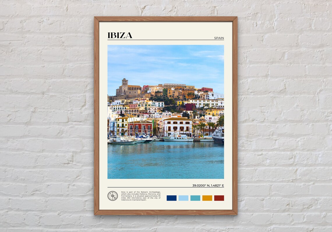 Ibiza Real Photo Travel Poster, Spain Wall Art