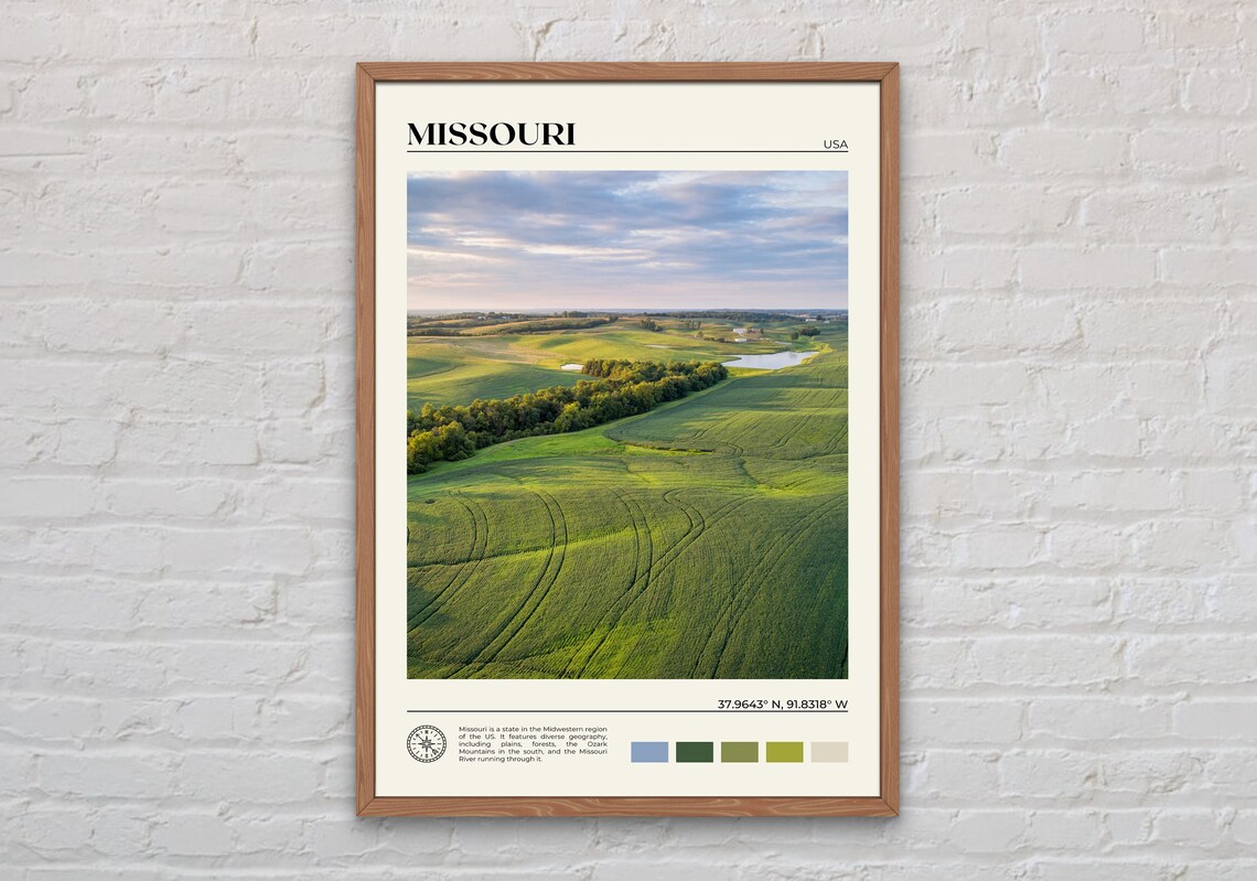 Missouri Real Photo Poster Print, USA Travel Art