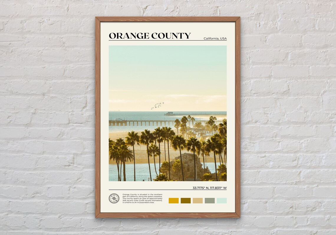 Orange County Real Photo Travel Poster, USA
