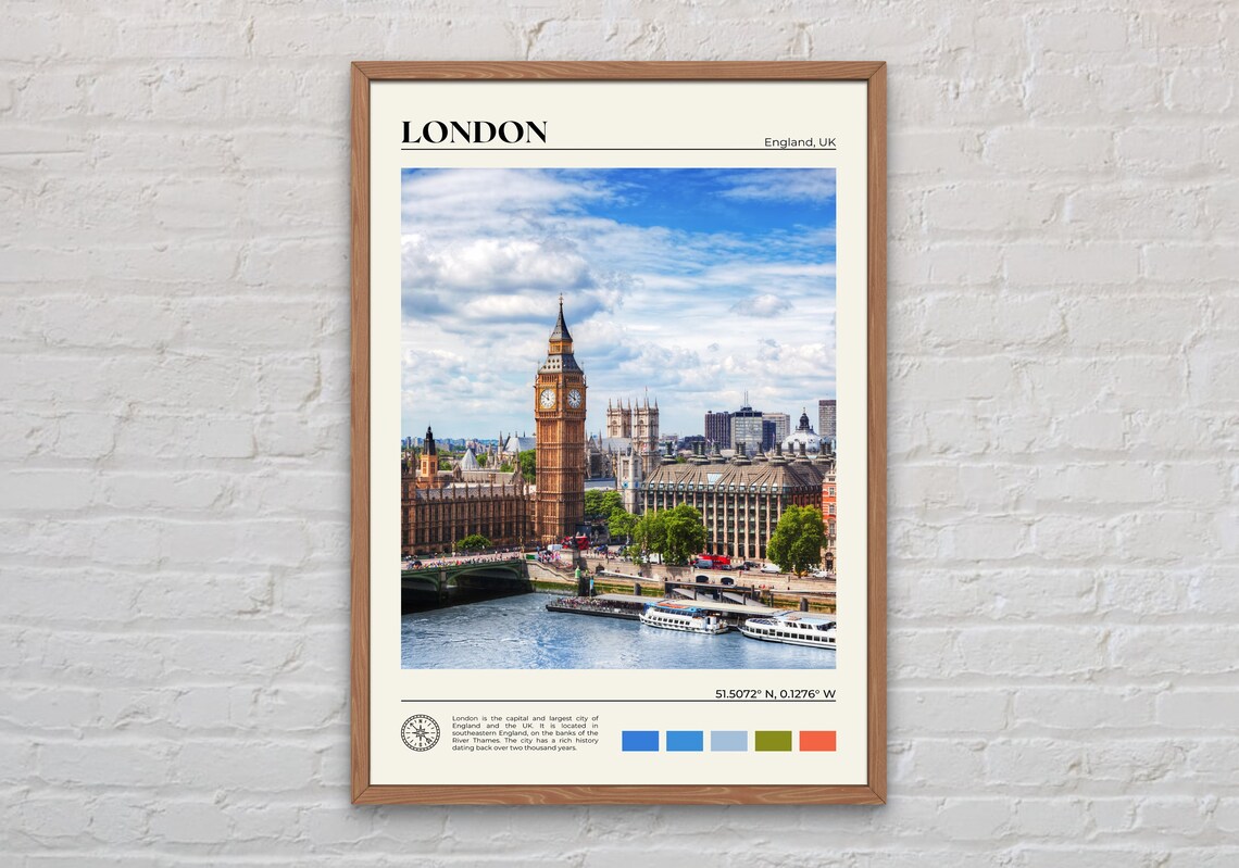 London Photo Travel Poster, England Wall Art