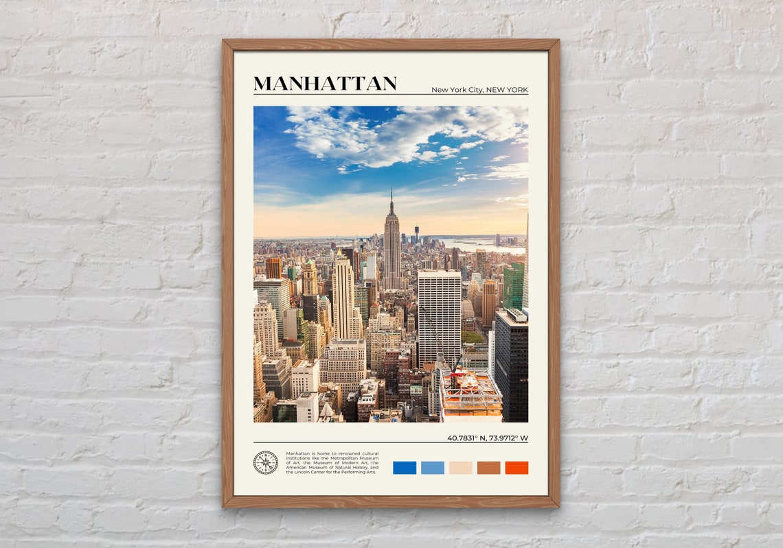 Manhattan New York City Skyline Empire State Building Poster