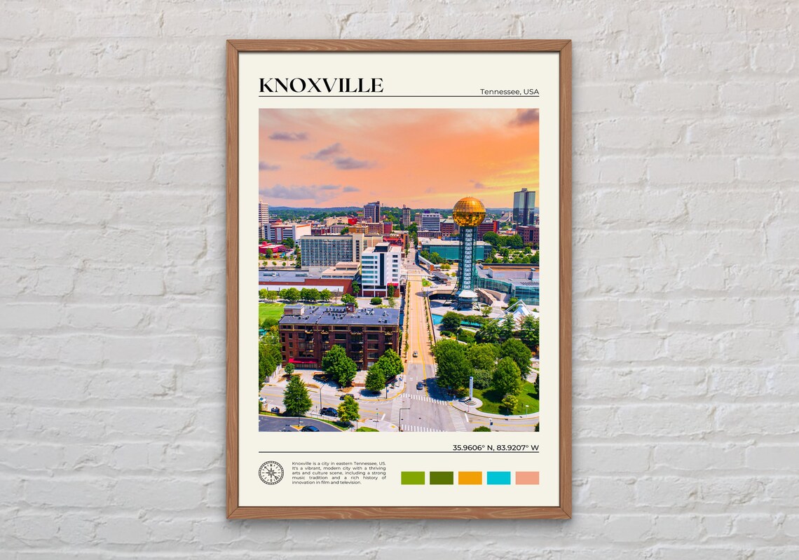 Knoxville Real Photo Art Print, Tennessee Wall Decor