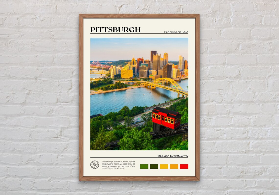 Pittsburgh Photo Print, Pennsylvania USA Travel Poster