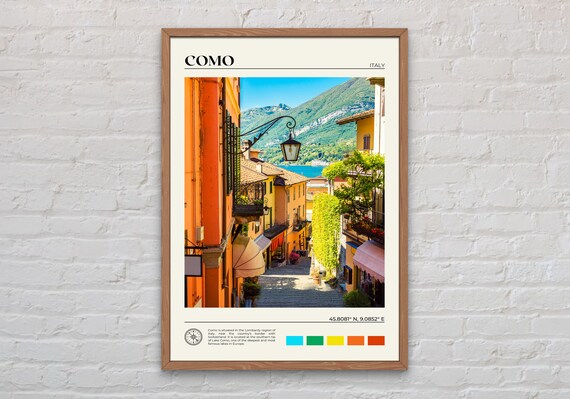 Lake Como Italy Travel Poster, Real Photo Print