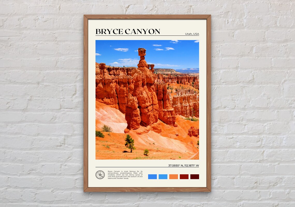 Real Photo Bryce Canyon National Park Travel Poster, Utah