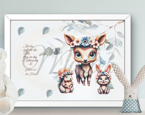 Animal Poster, Nursery Decor Wall Art
