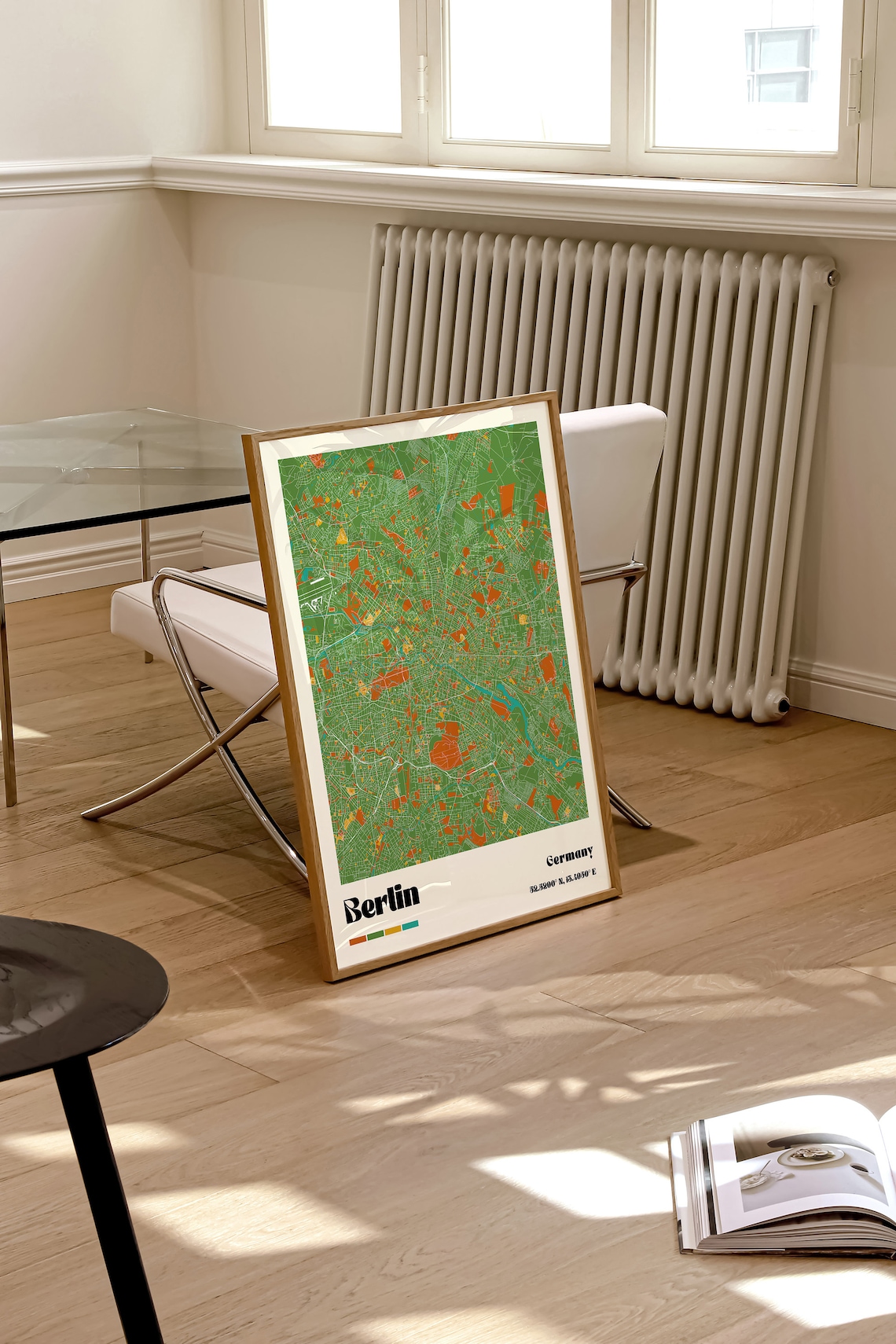 Berlin Germany Colorful Modern City Map Street Grid Wall Art - Image 3