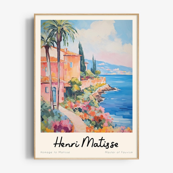 Henri Matisse Homage Coastal Villa Painting Palms Exhibition Print
