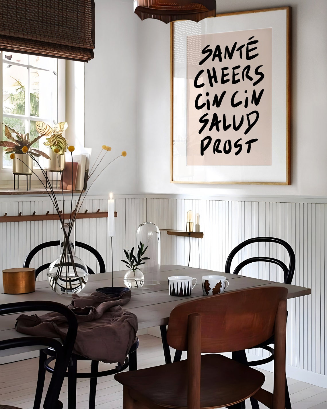 Cheers Around the World Multilingual Toast Beige Hand Lettered Poster - Image 3