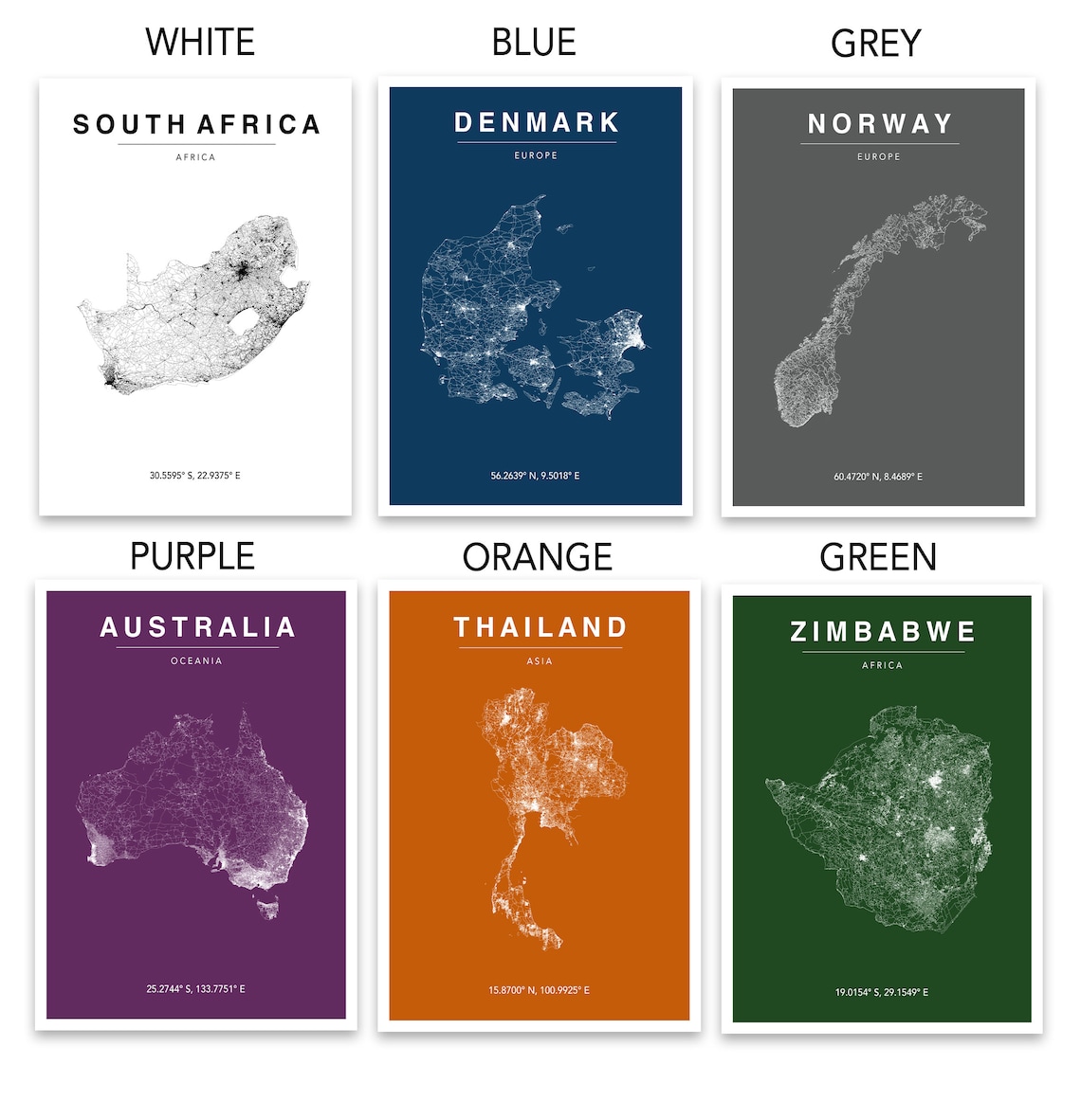 Thailand Asia Country Map Art Burnt Orange Line Style Poster - Image 2