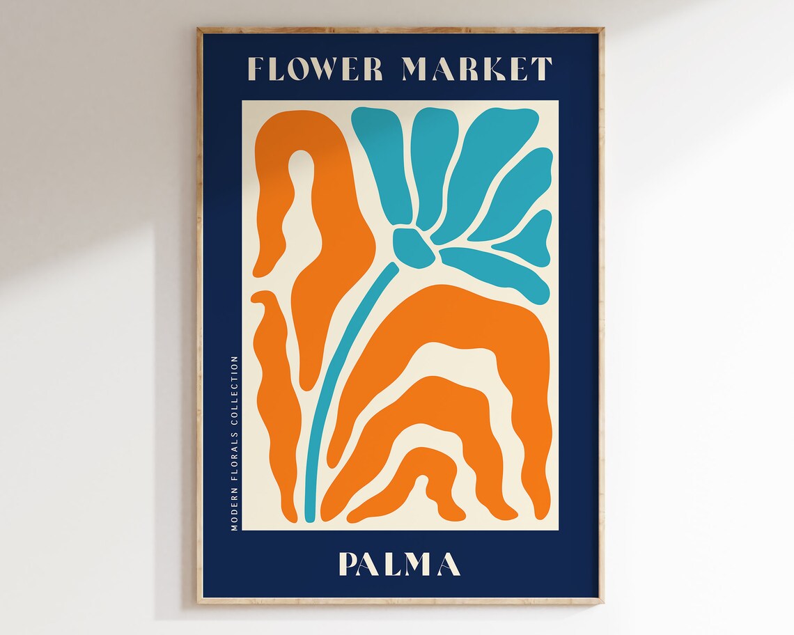 Palma Flower Market Modern Florals Abstract Botanical Poster