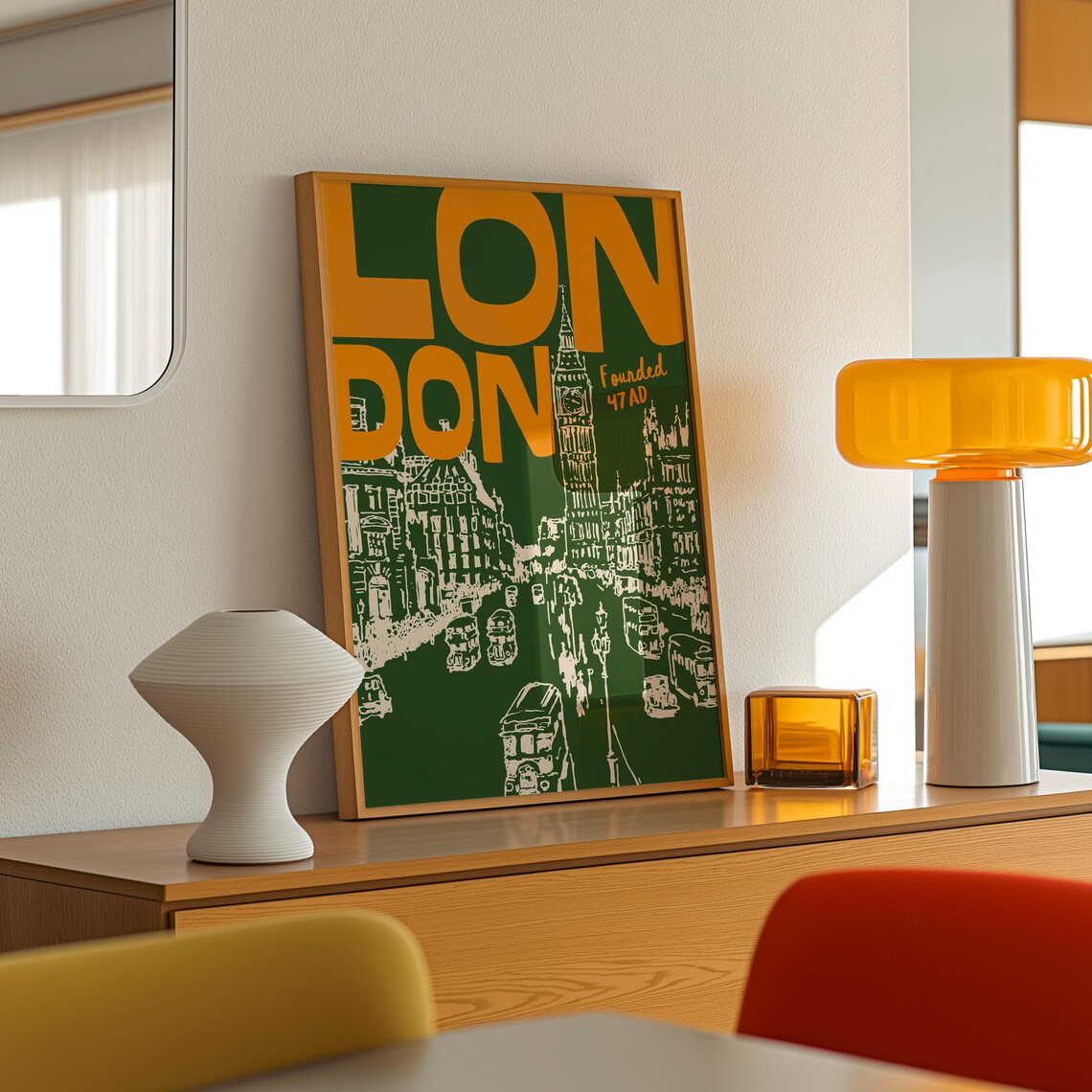 London Retro Travel Poster, Mid-Century Print - Image 4