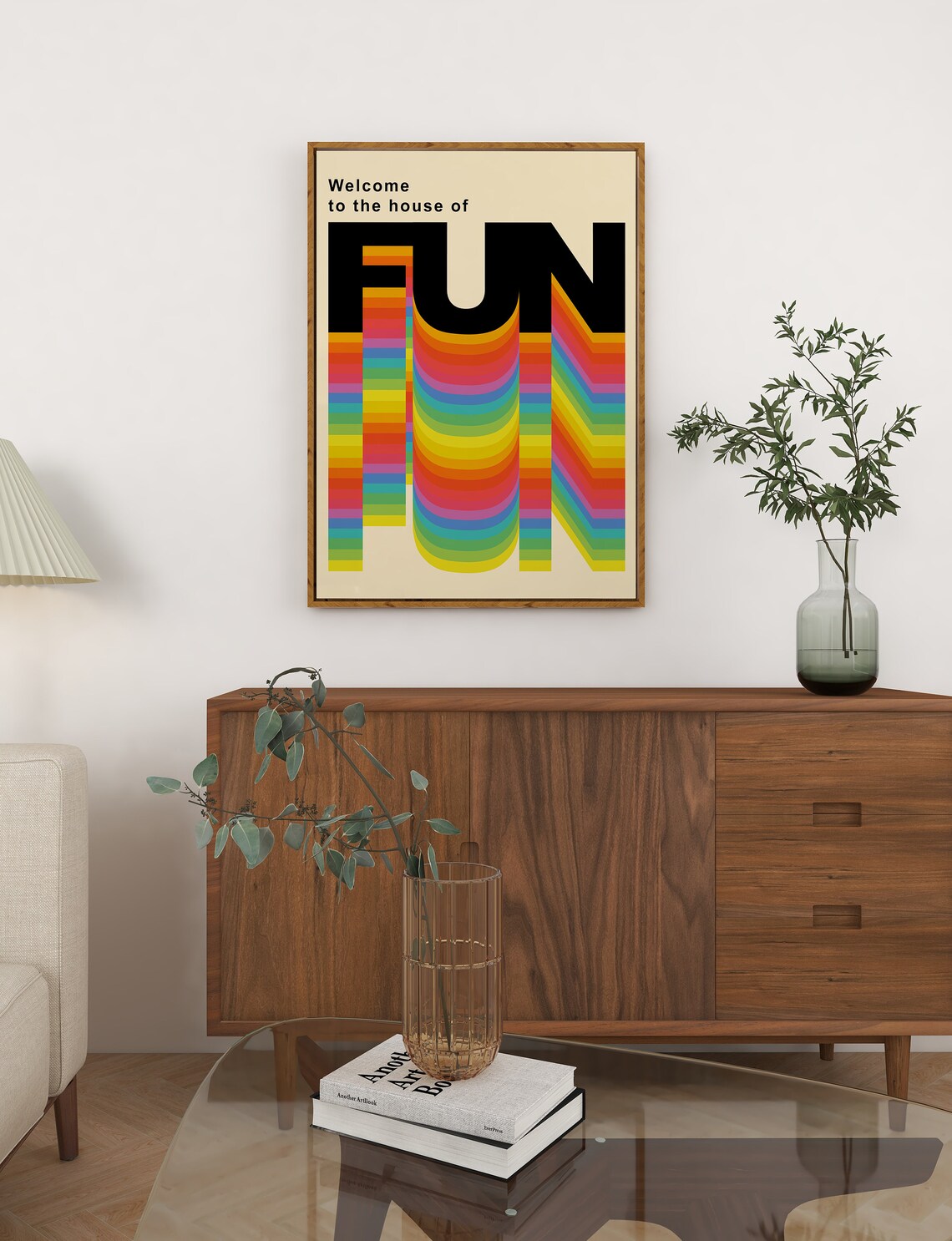 Welcome To The House Of Fun Poster Retro Rainbow Typography Art Print Music Inspired Art Print Lgbt Rainbow Poster Colourful Art T037 - Image 3
