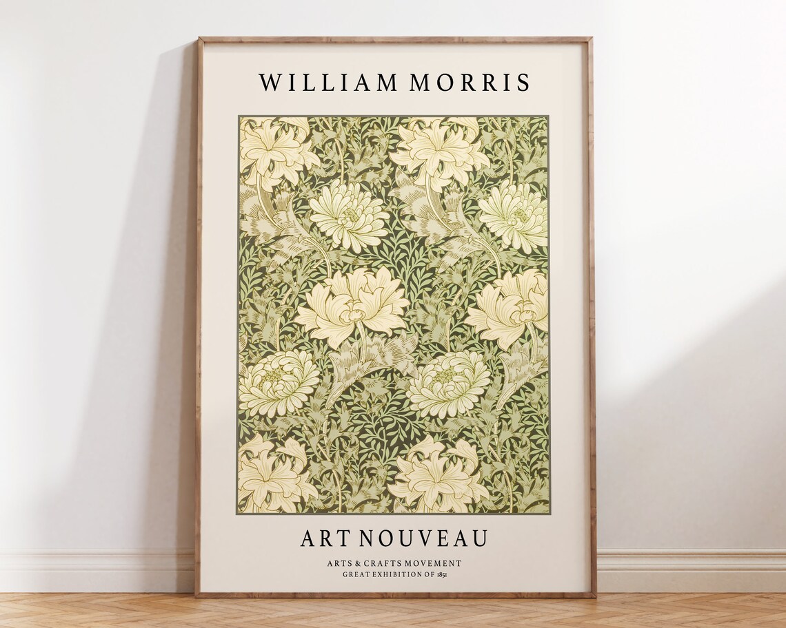 William Morris Botanical Pattern Art Print, Vintage