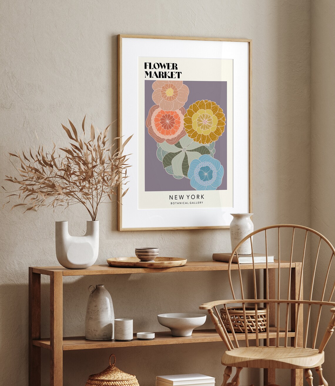 Flower Market New York Botanical Gallery Modern Floral Art Poster - Image 2
